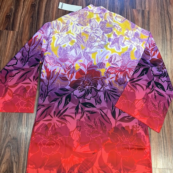 Fuzzi Long Gradient Print Satin Kimono - Picture 14 of 16